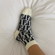 Load image into Gallery viewer, Designer Inspired F Socks