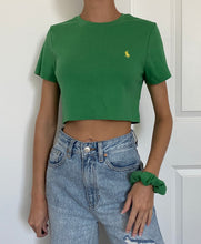 Load image into Gallery viewer, Polo Cropped T-Shirt + Scrunchie