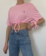 Load image into Gallery viewer, Reworked Polo Tshirt + Scrunchie