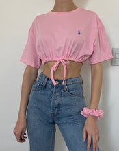 Load image into Gallery viewer, Reworked Polo Tshirt + Scrunchie