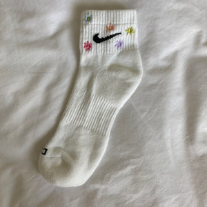 Multicolor Hand Embroidered Nike Socks