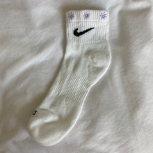 Load image into Gallery viewer, Purple Hand Embroidered Nike Socks