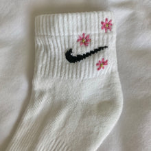 Load image into Gallery viewer, Pink Hand Embroidered Nike Socks