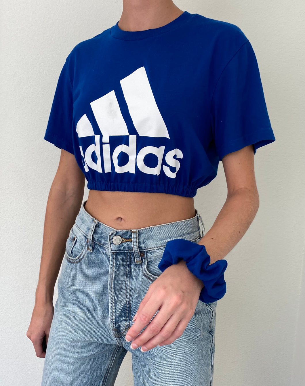 Reworked Adidas T-shirt + Scrunchie