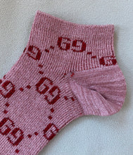 Load image into Gallery viewer, Designer Inspired Pink GG Socks